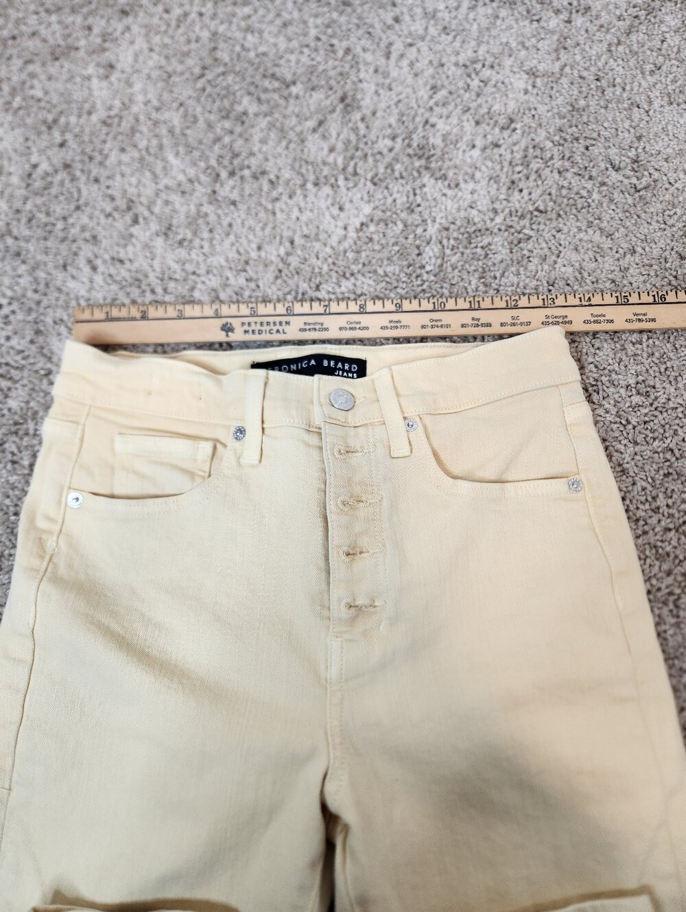 Veronica Beard Maera High Rise Skinny Jean In Mustard Size 28/6 - Picture 6 of 8